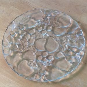 Textured 13” Serving Platter-Fruit Motif